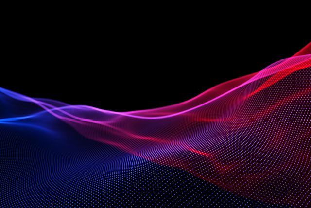 wavy purple lines on black background